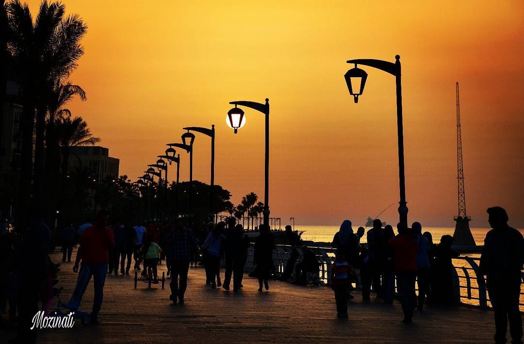 Sunset is the opening music of the night 😁 ........................... ... (Ain El Mreisse, Beyrouth, Lebanon)