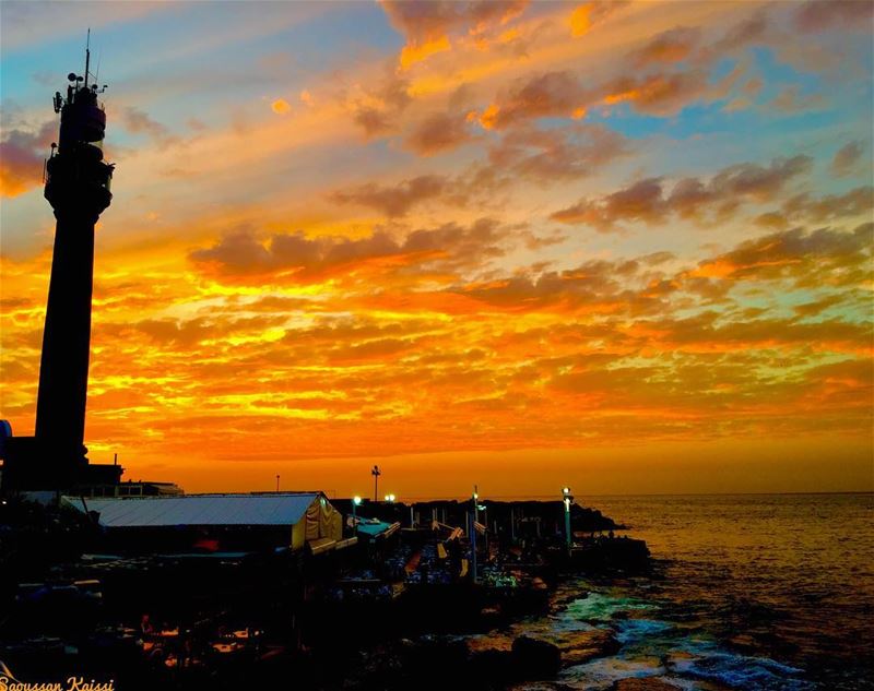  sunset  lighthouse  colors  beirut  lebanon  sea...