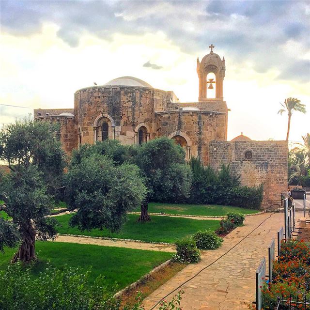  sunset  medieval  church  architecture  archilovers  trees  clouds ... (Byblos, Lebanon)