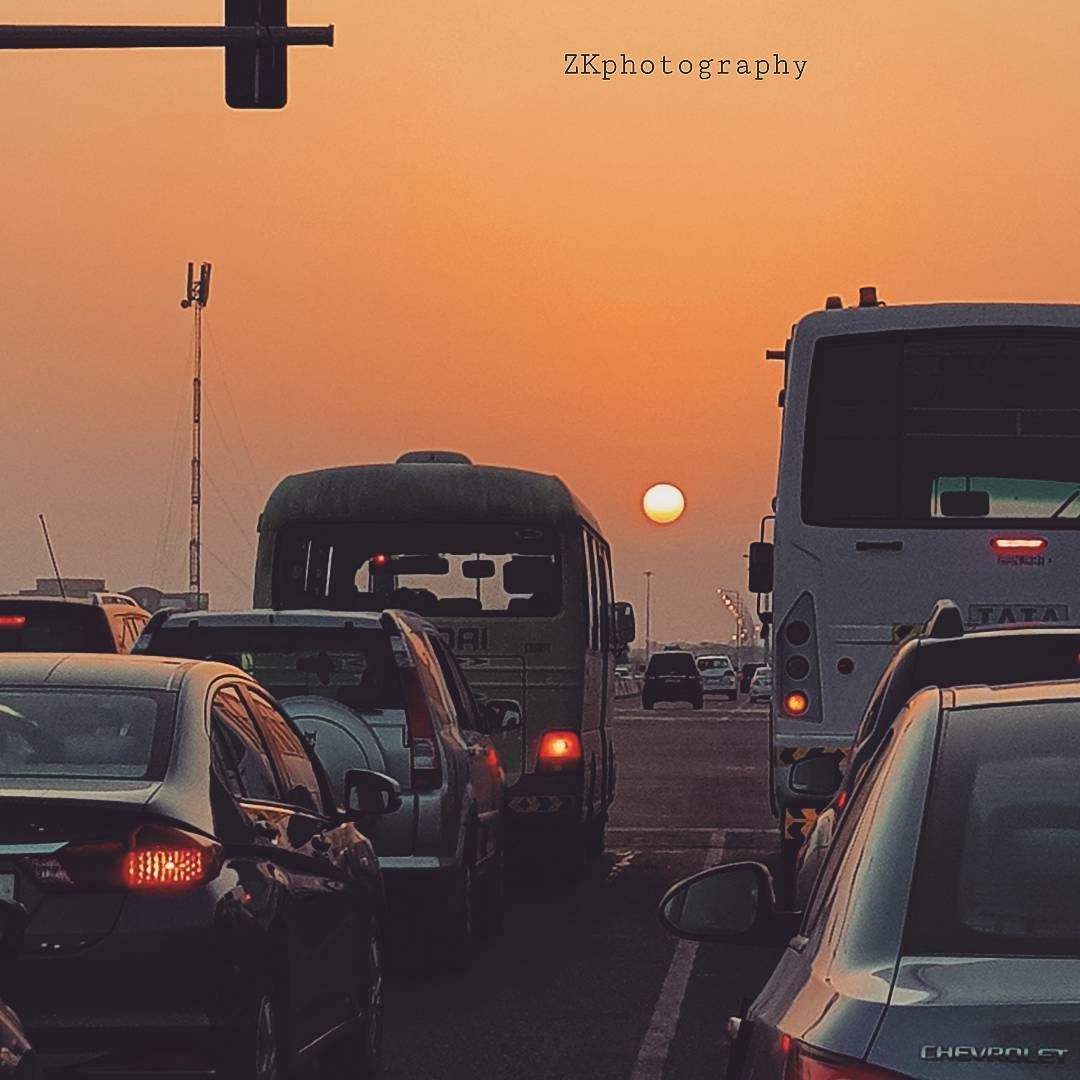 Sunset..on the road ... * bns_sky  skypainters  rsa_sky  ... (Doha)
