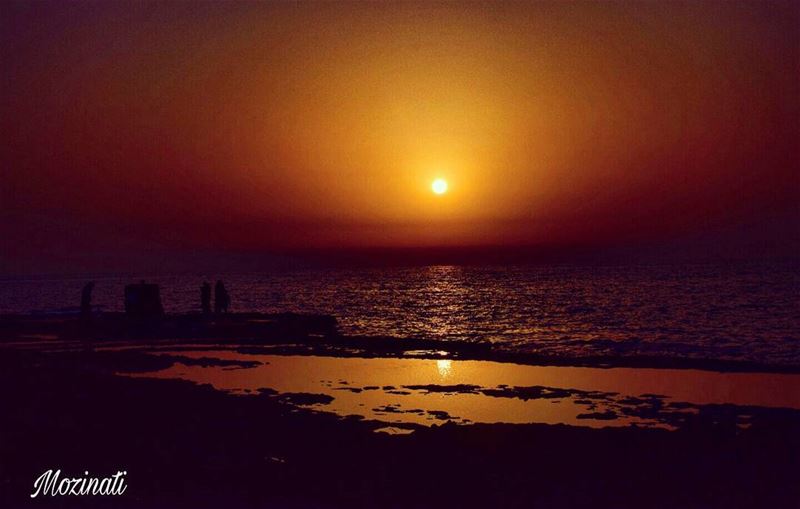 sunset sunsets ig_sunset sunset🌅 sunsetporn sunset_hub reflection beach... (Al Nakoura)