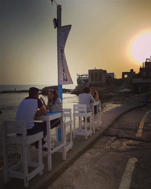 Sunset time 😍 lebanon  batroun  raysbatroun  bahsa  beach  sunset ... (RAY's Batroun)