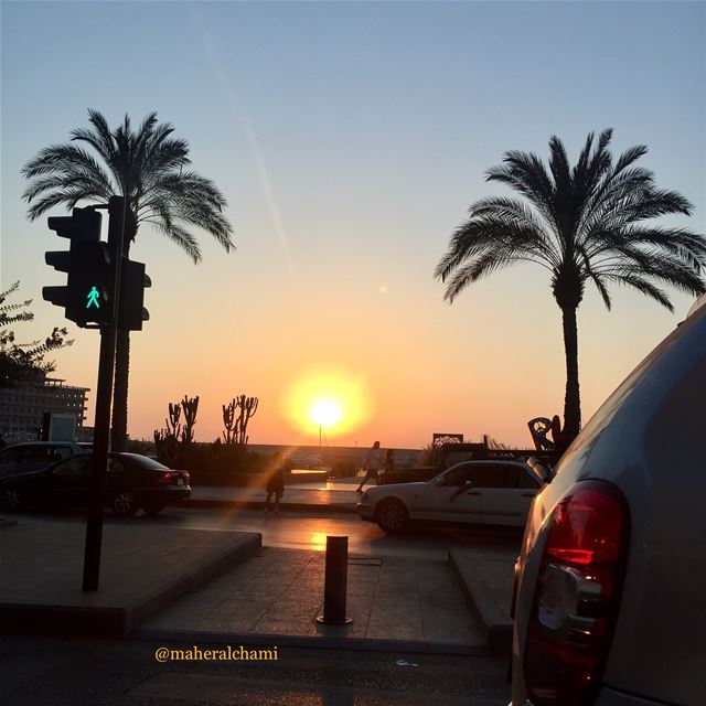 sunset 🌞 while driving . . zaytounabay  sunset  sunsetlovers  لبنان  بير (Zaitunay Bay)