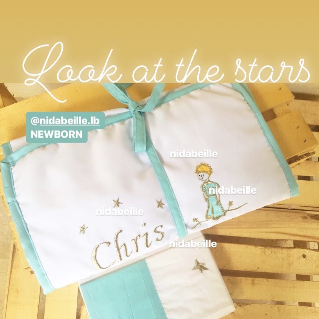 Sweet dreams baby Chris ✨bed set le petit prince ☁️Write it on fabric by...