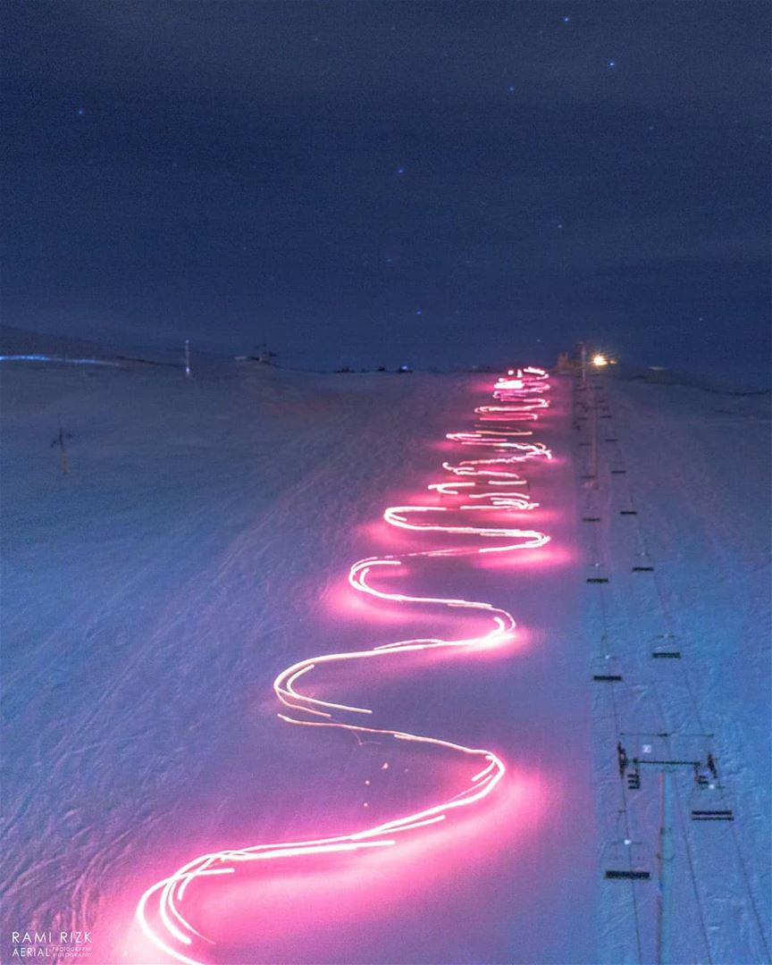 Sweet Snowy Dreams ☄️❄️...  mzaar  kfardebian  lebanon  dji  drones ... (Mzaar Ski Resort Kfardebian)