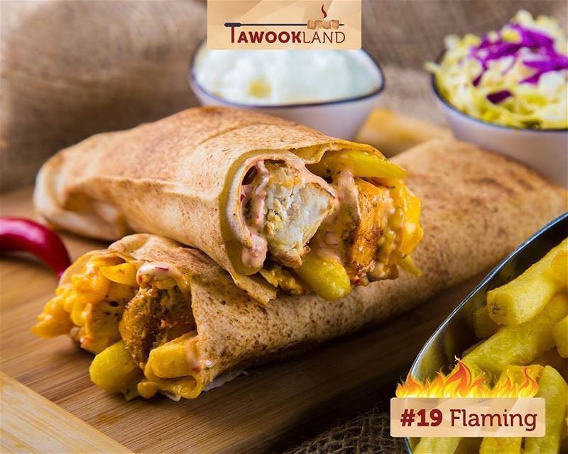 @tawookland -   19 Flaming Tawook: Fresh chicken tawook, garlic, flaming... (Tawookland)