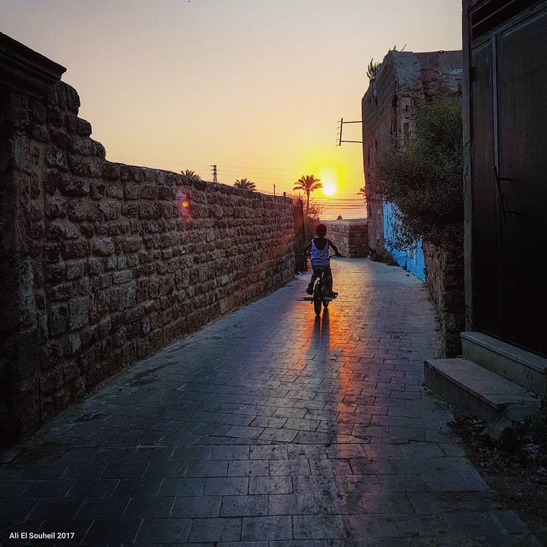  tb  sunset  sour  southlebanon  bike  kids  fun  old  city  shadow  palm ... (Soûr, Al Janub, Lebanon)