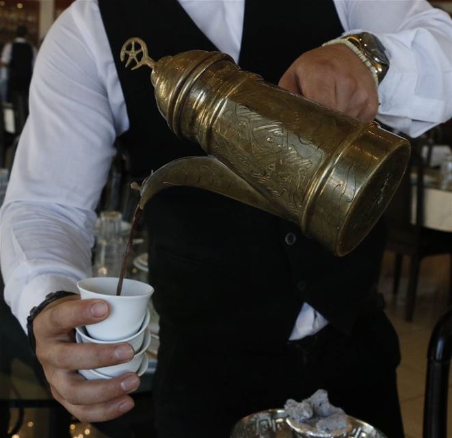 Tfaddal!!! ahwa  coffee  turkishcoffee  tripoli  lebanon  lebanese ... (Borj Al Samak Rest)