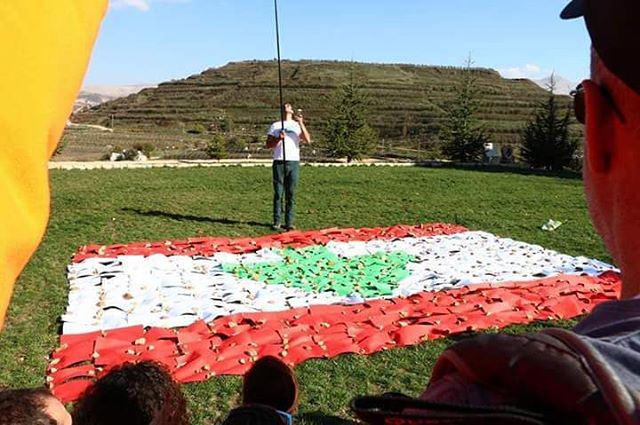 Thank you for everyone who've participated to make this big Lebanese flag.... (رعشين Raachine)