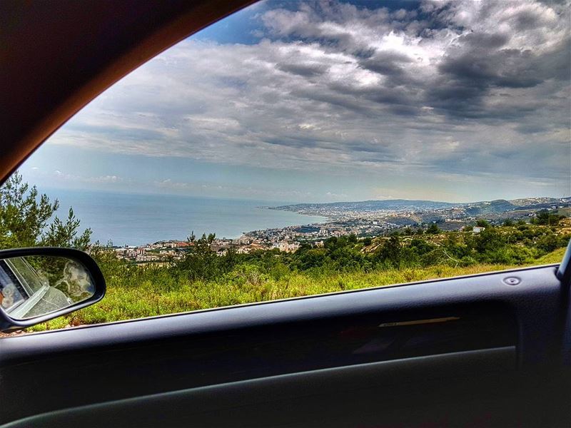 The bay of byblos while driving  bay  byblos  coast  car  drive  window ...