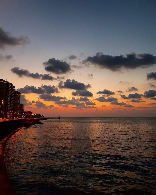 ... The clouds, the sea and the sun,At the end of the day having fun 🌅🌆... (Beirut, Lebanon)