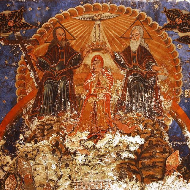 The Fresco of the Assumption of Mary in The Lady of Qannubine Maronite... (Qannoubine Valley)