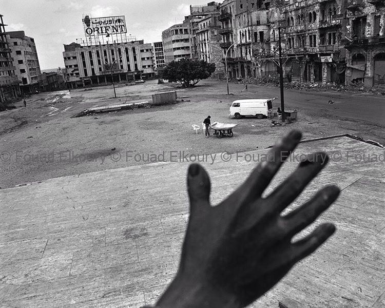 "The Hand" Beirut Martyrs Square 1991 .
