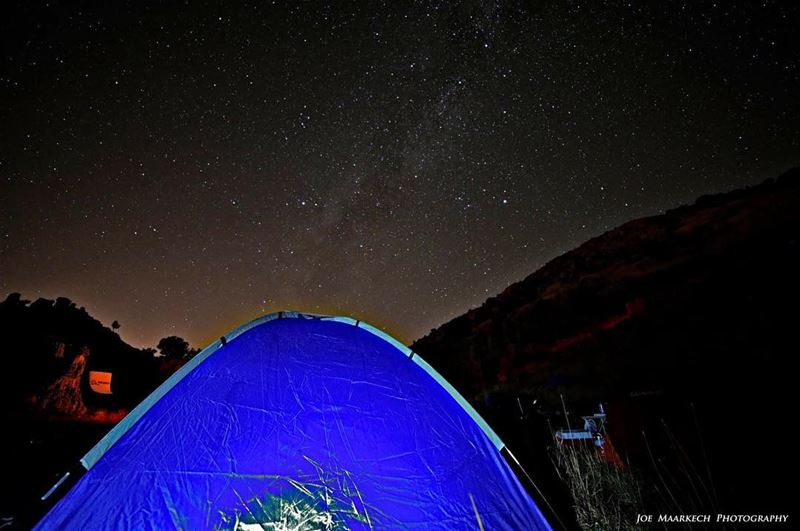 The Milky Way and my Tent... Two things, one passion😍☺️  milkyway  tent ... (Tannourine El Faouka)