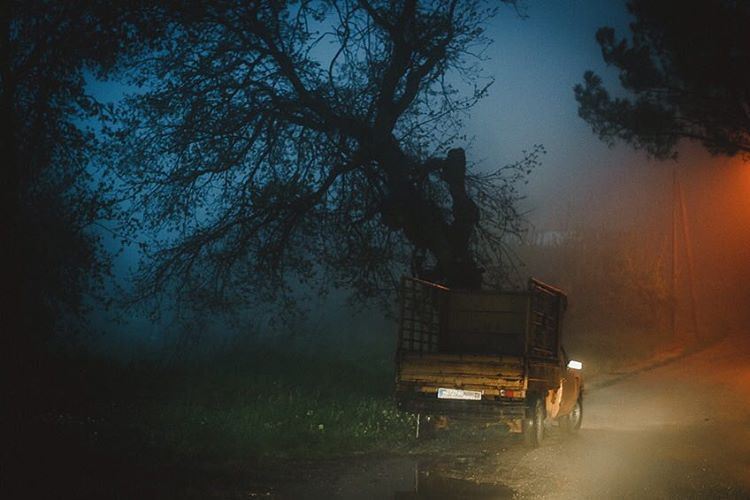 The misty road lebanon  ghine  fog  mist  old  van  lights  ride  nature ... (Keserwan El Ghine)