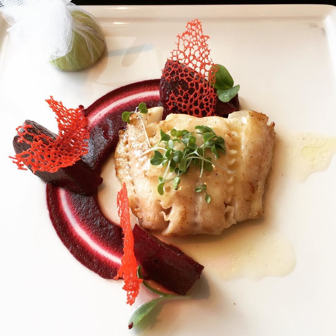 The mouth-watering Cod with Beetroots at @fsbeirut 👌🏻  travel ... (Four Seasons Hotel Beirut)