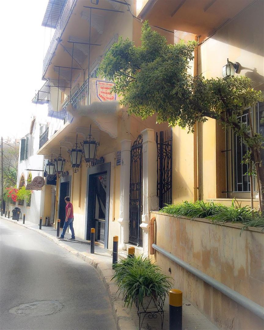The narrow and lovely streets of the old Beirut  city  cityscape  street ... (Gemmayzeh, Beirut, Lebanon)