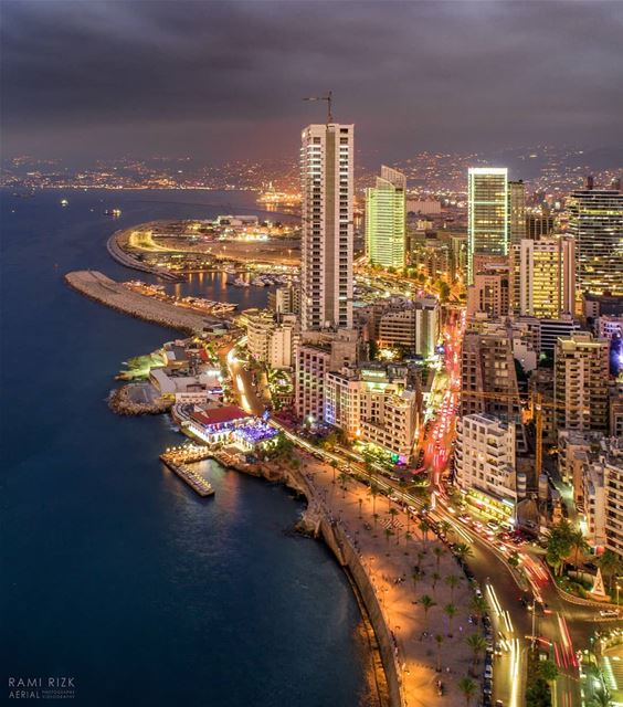 The night is still young🌆...  beirut  city  lebanon  dji  drones ... (Ain El Mraysi)