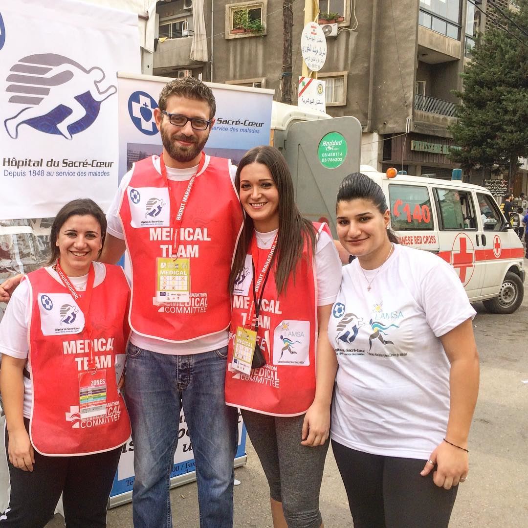 The team's nurses and doctor  (Beirut Marathon)