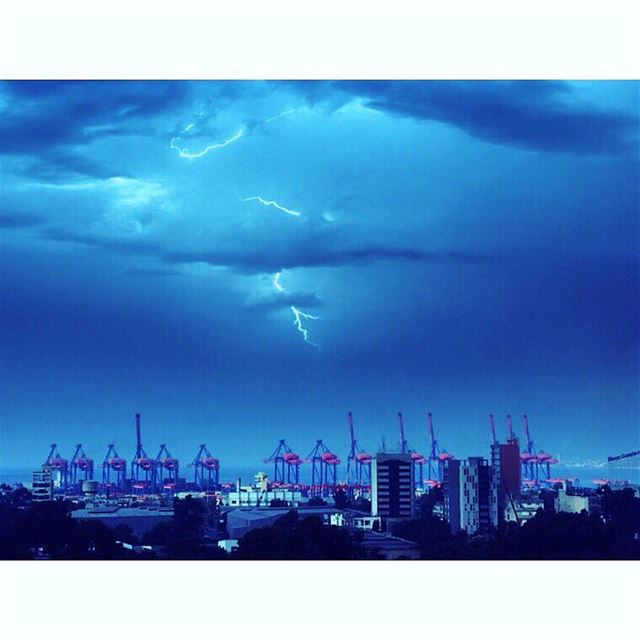 The voice of the Lord strikes with flashes of lightning 🌩 .... winter... (Beirut, Lebanon)