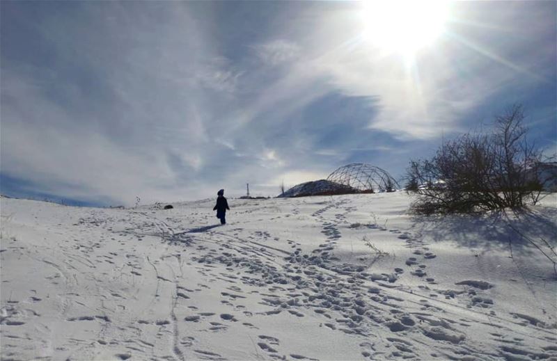 There's just something beautiful about walking in snow that nobody else... (Kfardebian,Mount Lebanon,Lebanon)