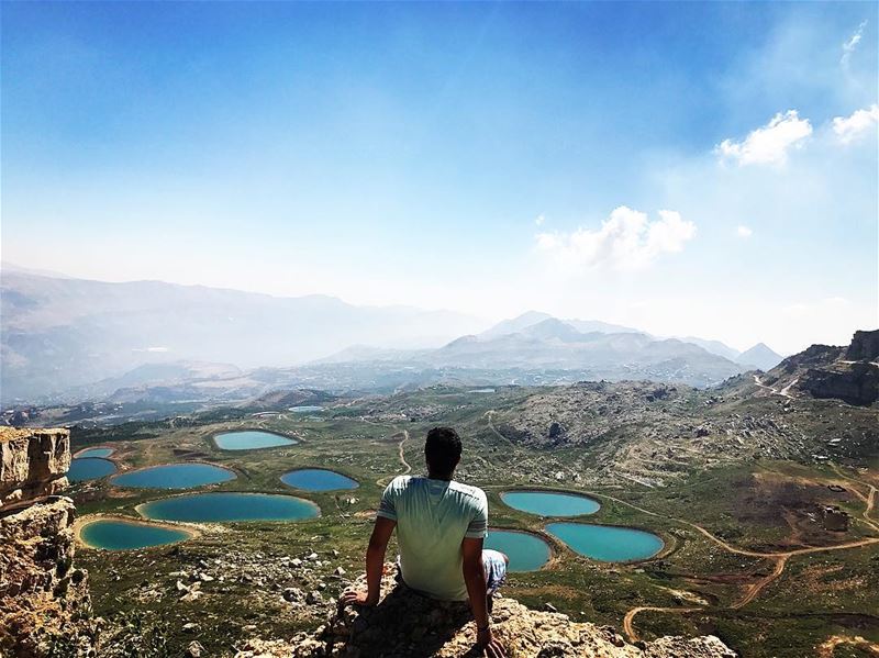 These lakes remind me of my tears 💦 joke  ineverCry  unlessImHungry  ... (Akoura, Mont-Liban, Lebanon)