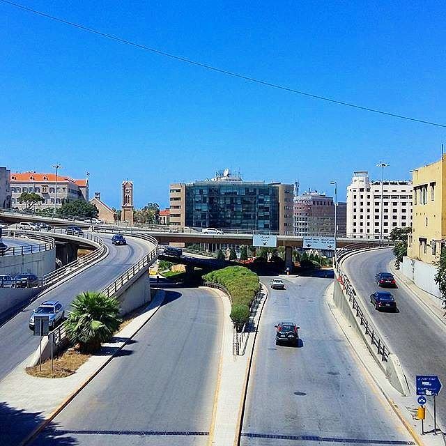 Those dayss❤❤❤ notraffic  reminiscing  bridge  buildings  road  street ... (Beirut, Lebanon)