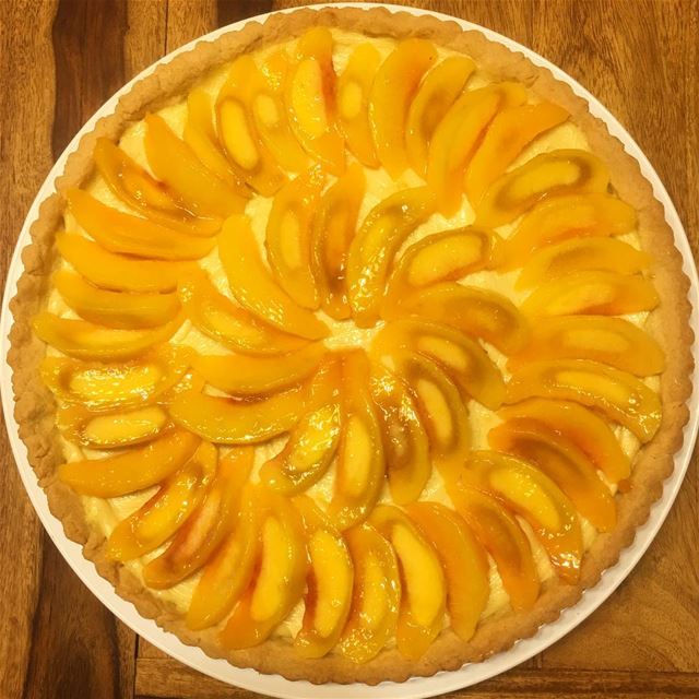 Today Was... Peachy 🍑. peach  summer  tart  pie  dessert  baking  baker... (Beirut, Lebanon)