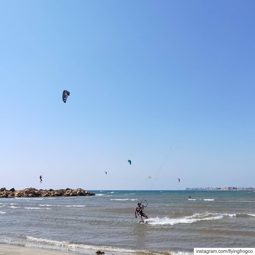 Too windy to be true 🤙🏻Book your kiteboarding lesson now...... (Tripoli, Lebanon)