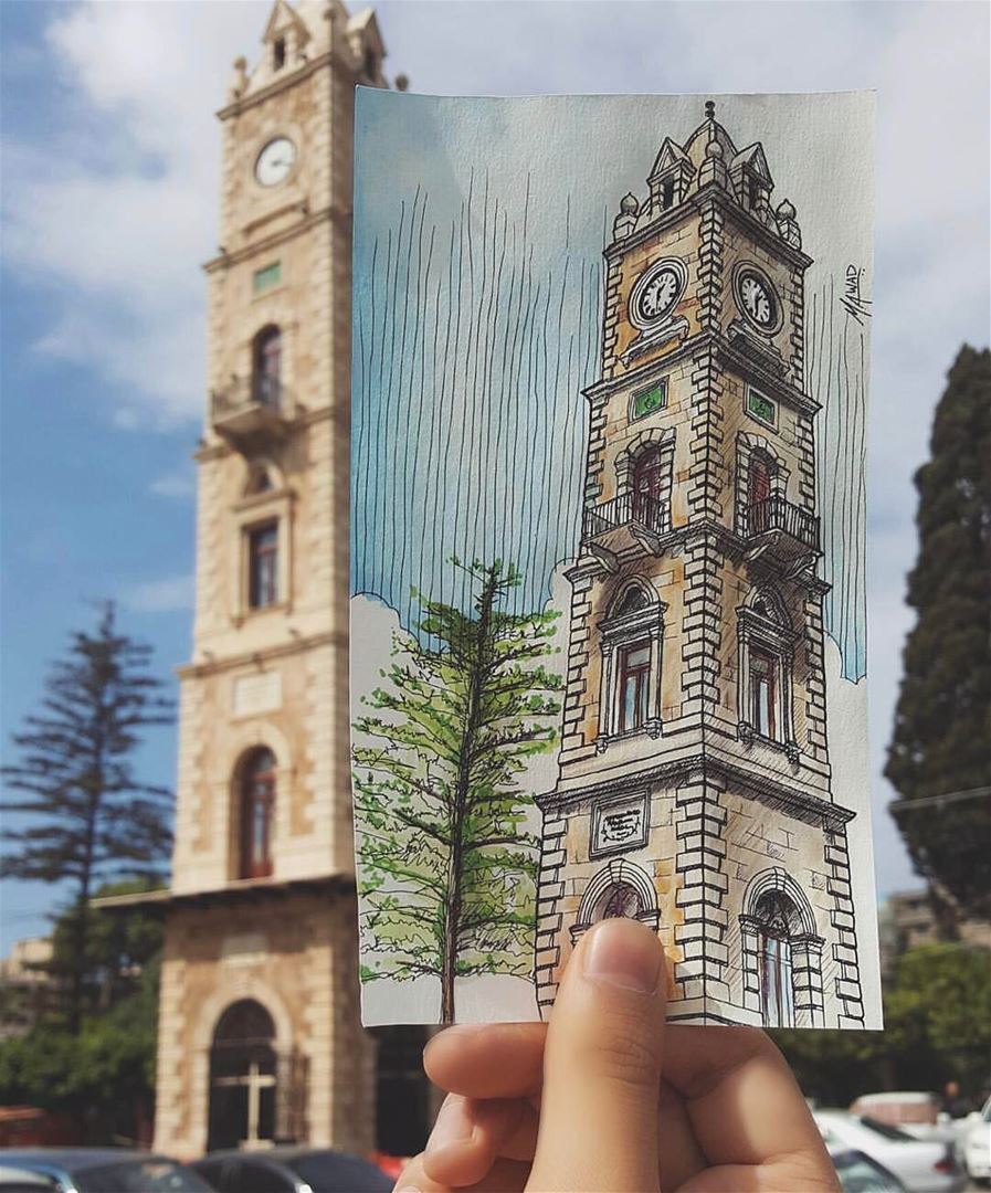Torre do Relógio Otomano ilustrada por @mahmud_a Este é um dos mais... (Tripoli Al Tal)