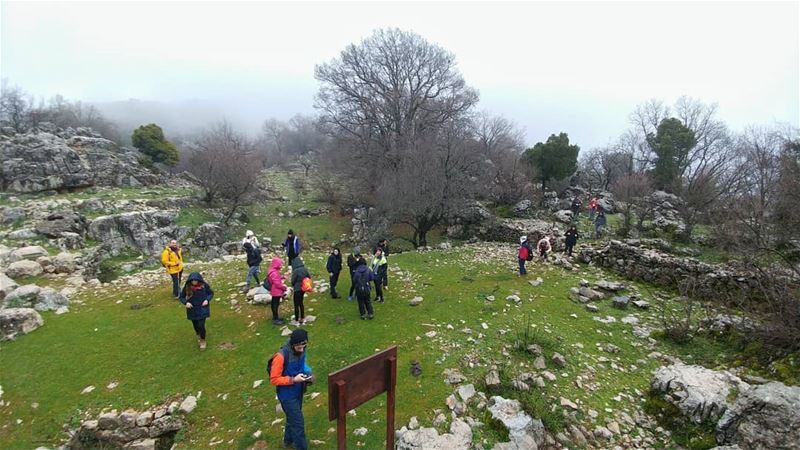 Two pics, same hike, same day🚶🌸❄(During yesterday's hike to Jabal... (Lebanon)