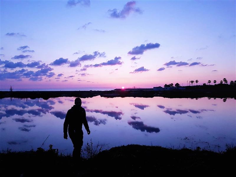  tyre  southlebanon  sky  water  reflection  clouds  sea  sunset ... (Tyre, Lebanon)
