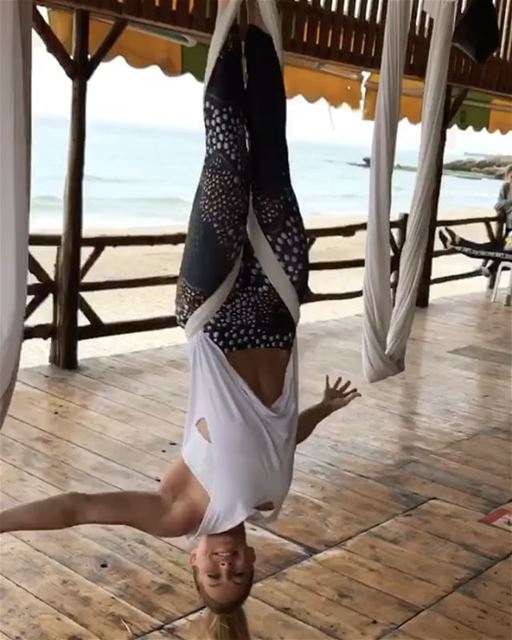 Vitamin-C-flow 🐠🏝💙  aerialyoga  beach  upsidedown  antigravity  yoga ... (C FLOW Beach Resort)