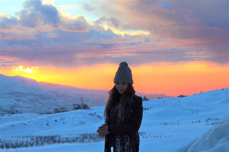 W i n t e r  W o n d e r l a n d ❄️💫  Winter  Snow  Sunset  Magic ... (The Cedars of Lebanon)