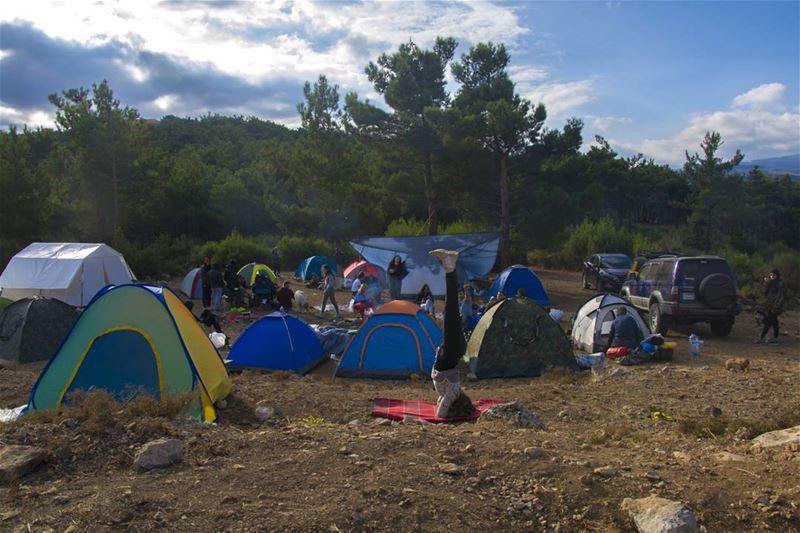 Waking up  upsidedown at Camp!🍃  themountaineers  themountainsarecalling � (Kadisha Valley)