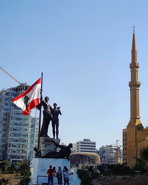 We shouldn't wait for an occasion to raise our national flag high... 🇱🇧 ... (Martyrs' Square, Beirut)