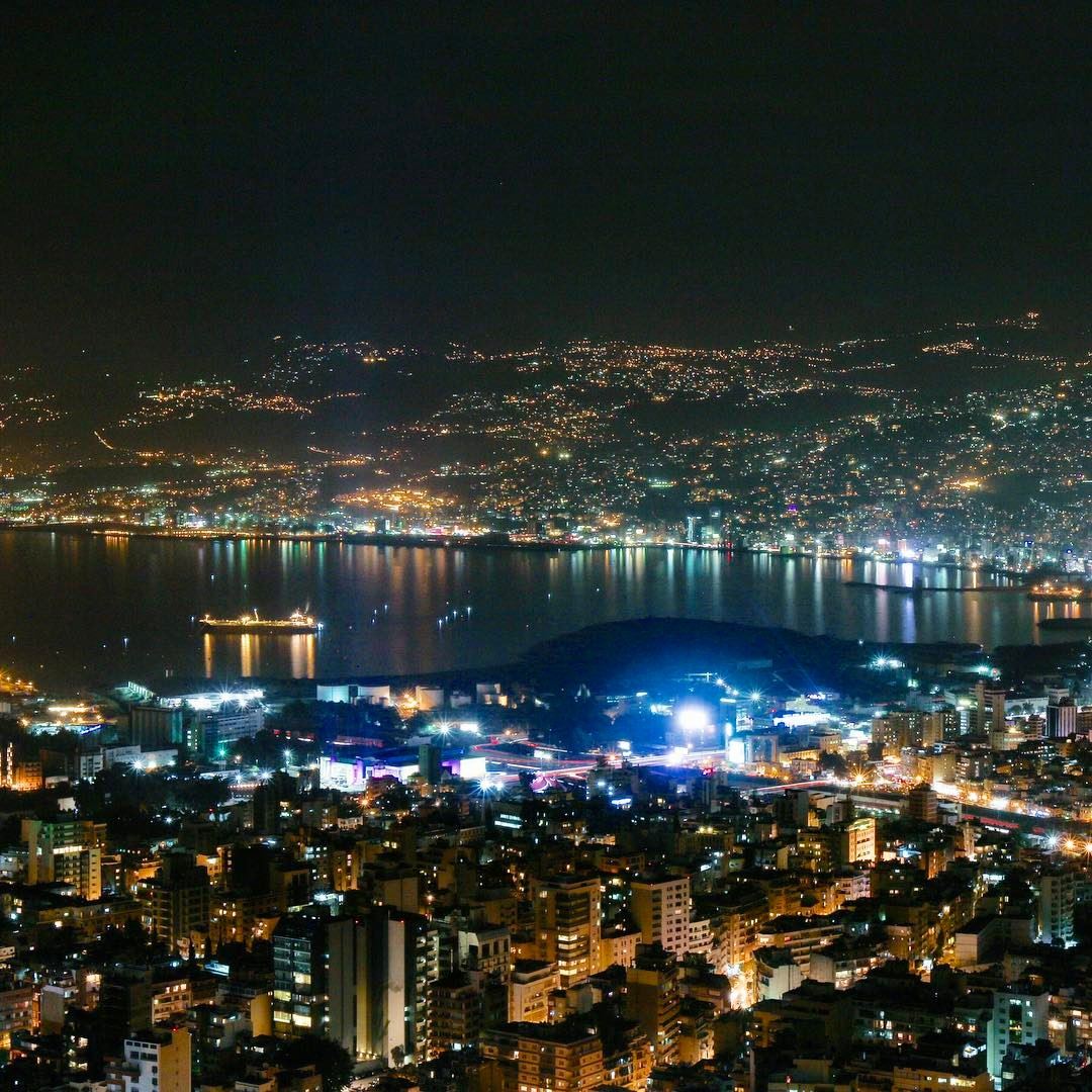 What an Amazing night with this view  beirut  lebanon  lebanon_hdr  travel... (Beirut, Lebanon)
