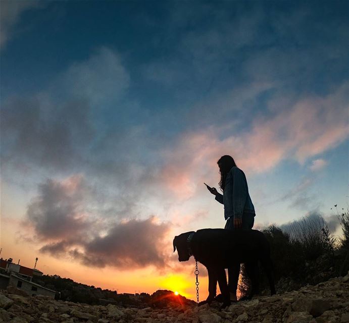 What's better than watching a sunset? Watching it with your dog ❤ ... (Mount Lebanon Governorate)