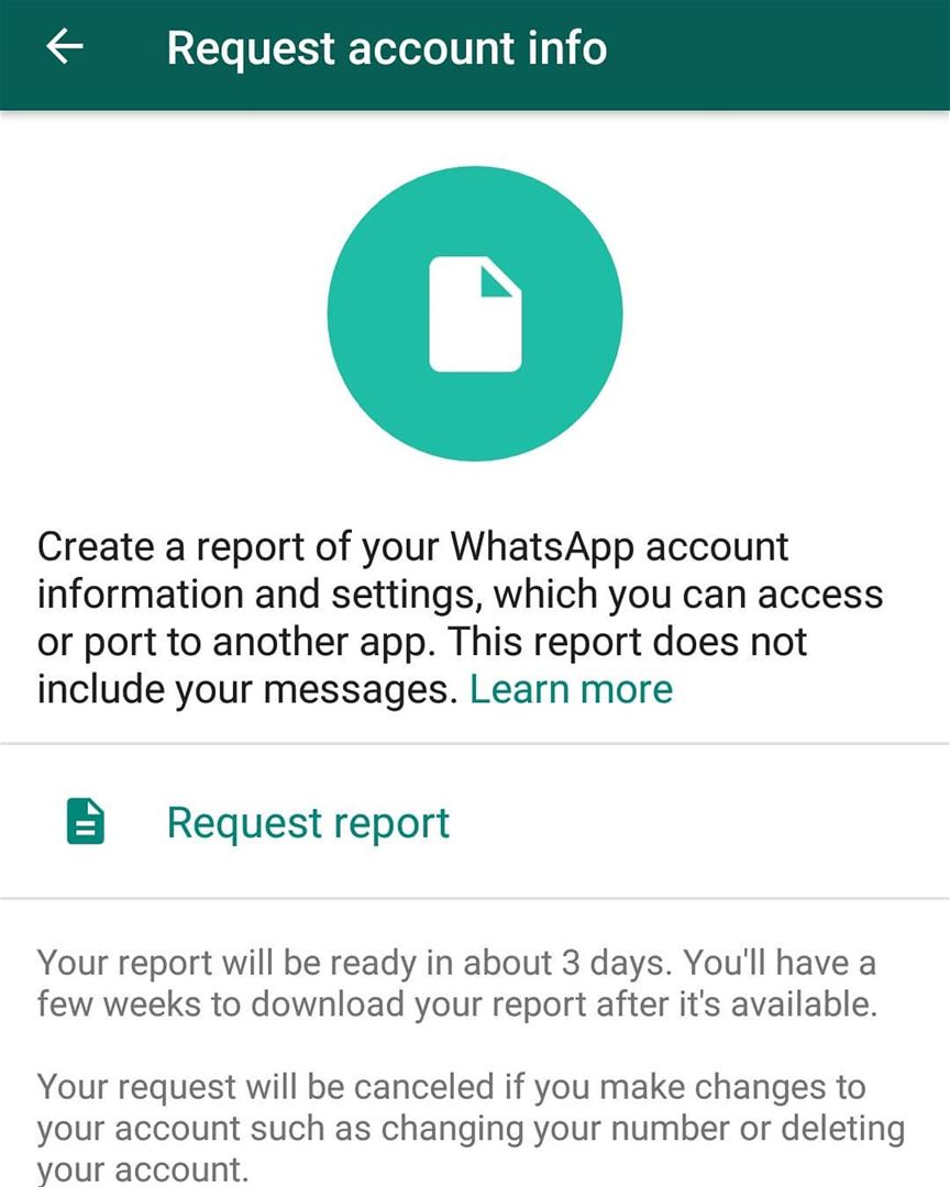 WhatsApp will soon roll out a new feature allowing you to download your... (Beirut, Lebanon)