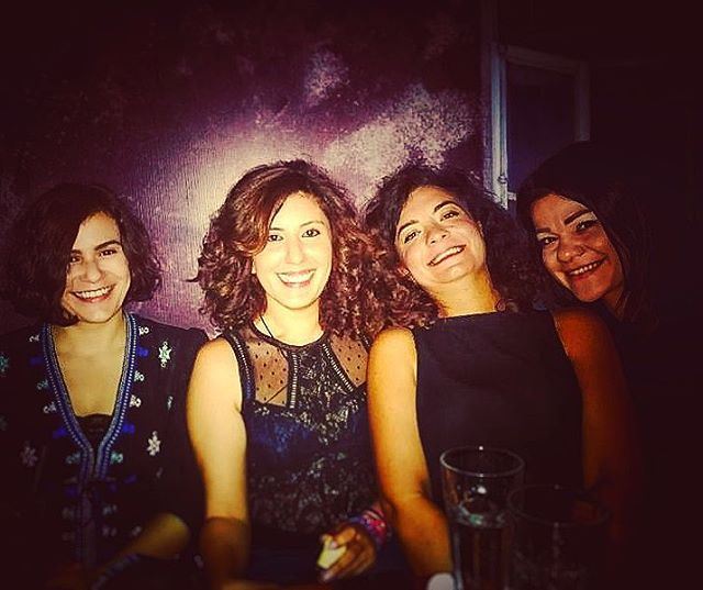 wide smiles girls  girlsnightout  birthdaycelebration  drinks  mesamours ... (60's Beirut)