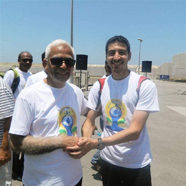 With the Indian ambassador at the 3rd international yoga day@sreeyoga it... (Beirut, Lebanon)