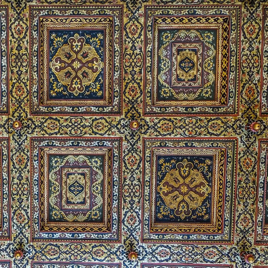 Wood carved ceiling details at Beiteddine Palace.  throwback  lebanon  tb... (Beiteddine Palace)
