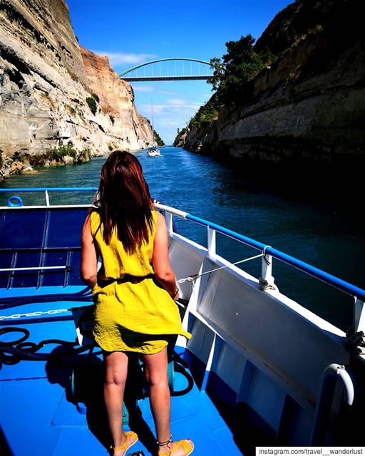 Would you sail?! 🇬🇷--- Passion  Love  quotes  livethemoment  ... (Corinth Canal)