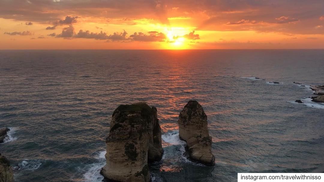 Wow what a view! 🌅 Would you ever leave home if you had this view from... (Raoucheh, Beirut)