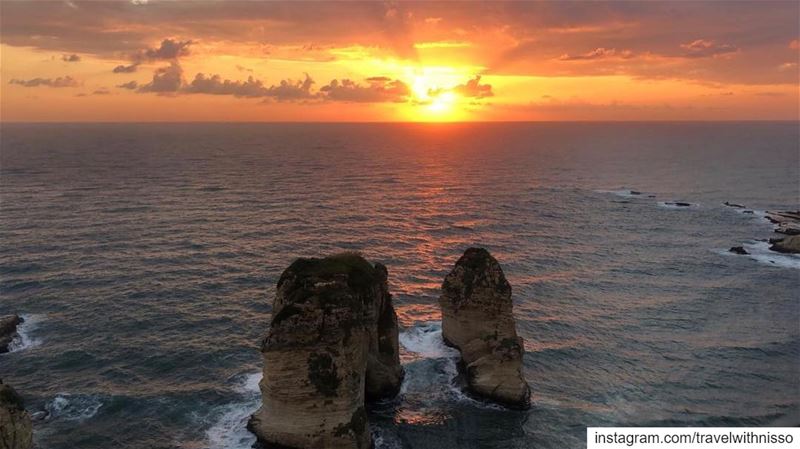Wow what a view! 🌅 Would you ever leave home if you had this view from... (Raoucheh, Beirut)