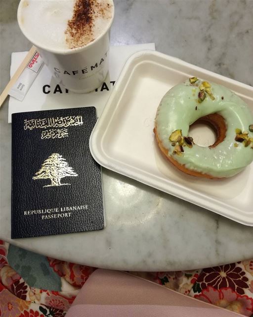 Yallah bye 👋💕🇱🇧  lebanon  airport  beirut  donut  coffee  plane ... (Beirut–Rafic Hariri International Airport)