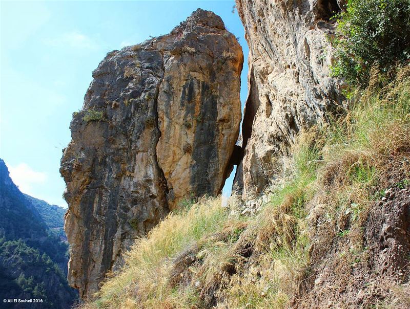 البحصة بتسند خابية 👌 tb  wadijhannam  akkar  big  huge  rock  mountain ... (Wadi Jhanam)