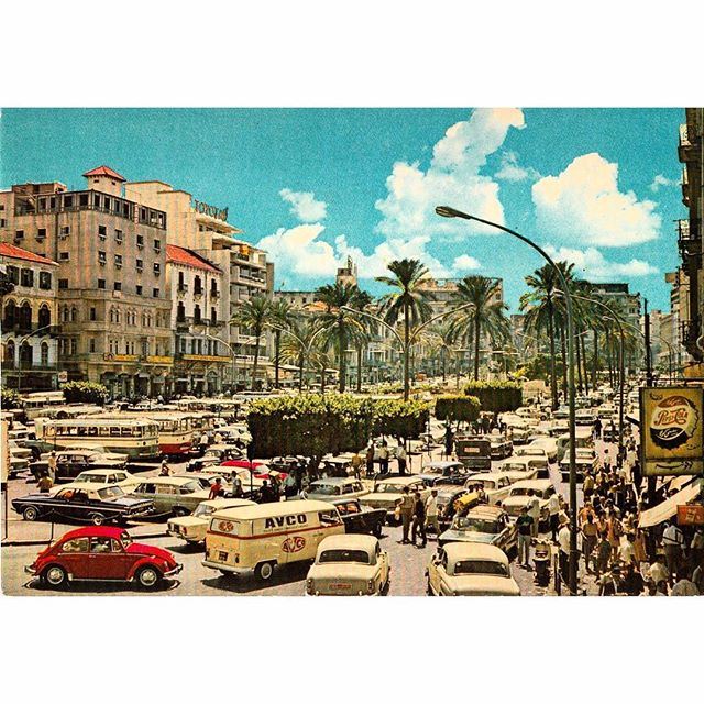 بيروت ساحة الشهداء عام ١٩٦٩ ،