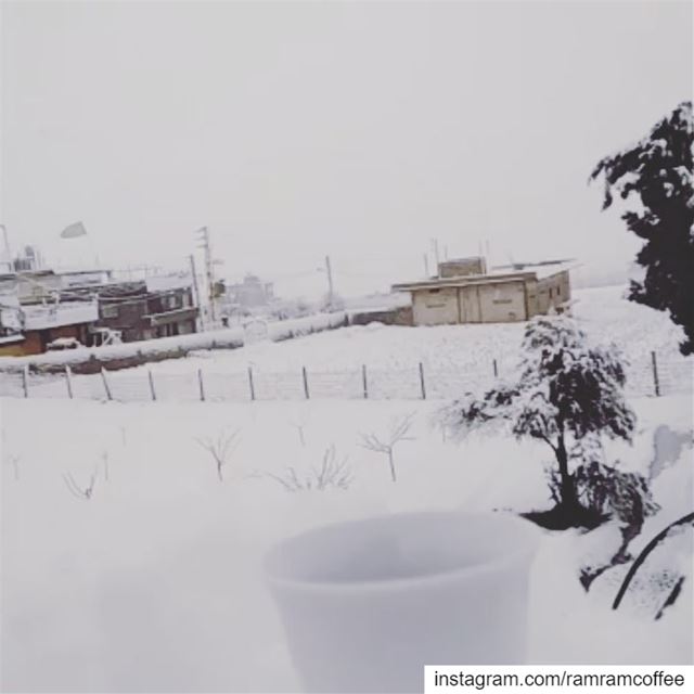 ثلج ثلج ثلج ما اطيب شرب القهوة و الارض مفروشة بالثلج ☕️🌨....... . ☕ (Beqaa Governorate)