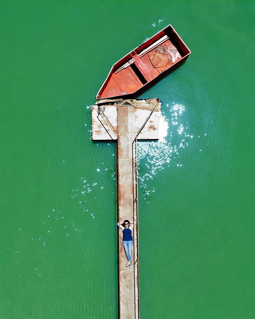 • فلّوكَة • ⛵️ luna_drone  mavicair  mavic  dji  aerialphotography  drone... (Lac de Qaraaoun)